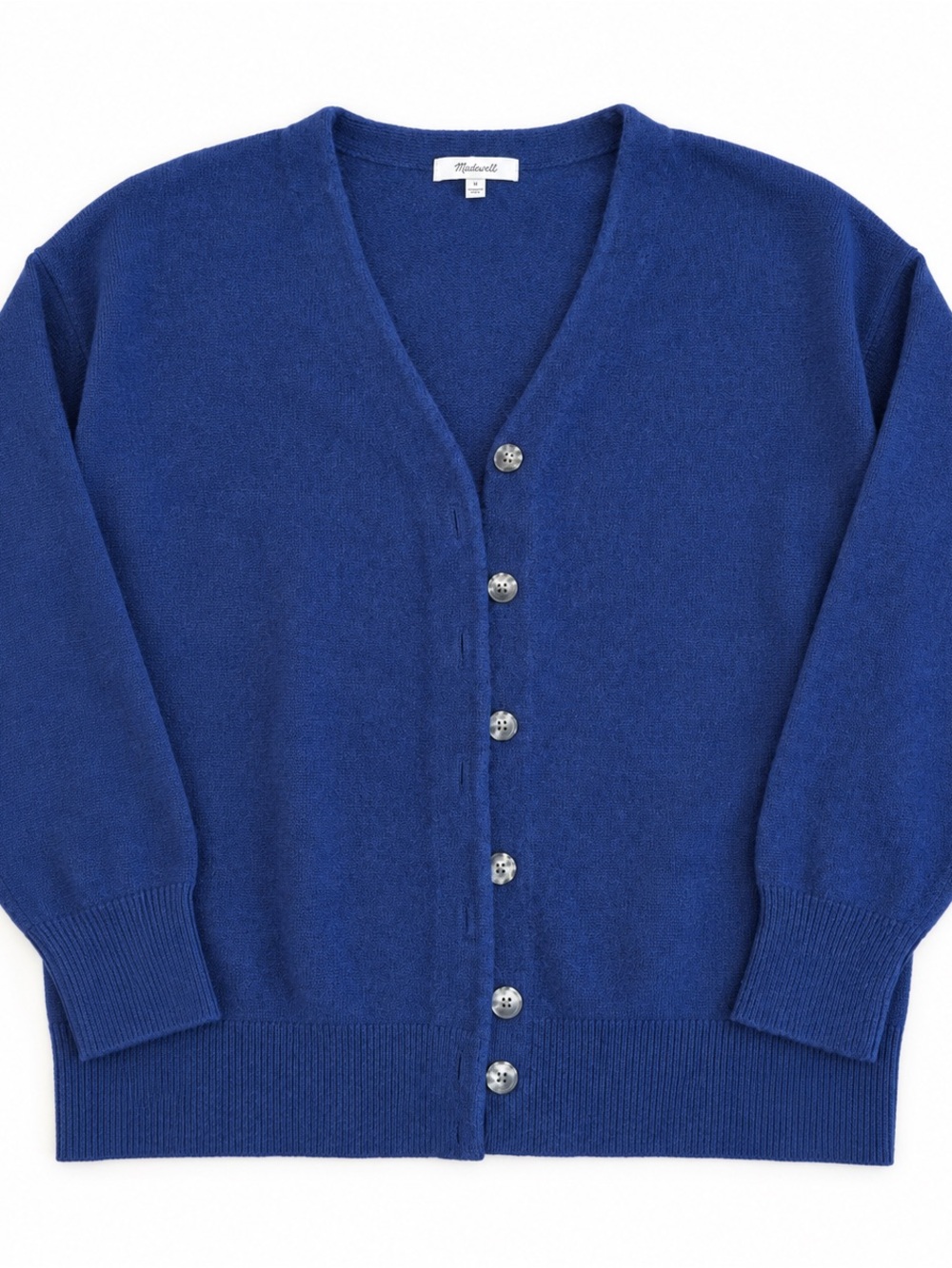 Madewell Navy Merino Wool Blend V-Neck Cardigan Size M